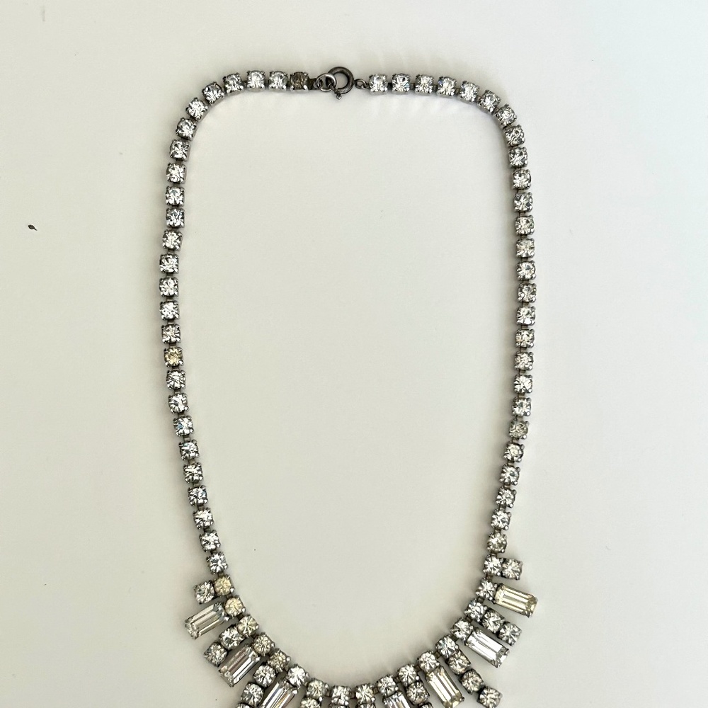 Vintage Rhinestone Statement Necklace - Picture 7 of 8